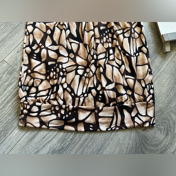 Max Rave Neutral Brown Ruffle Neck Braided Tie Bubble Halter Top. Size M - Picture 3 of 8